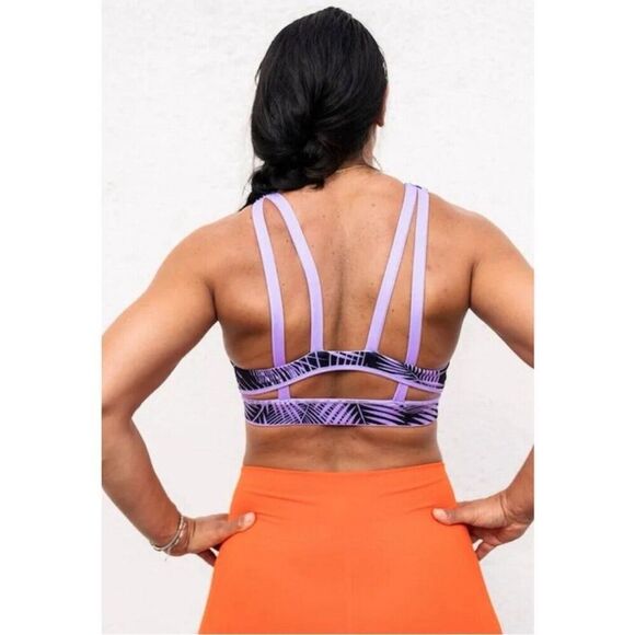 CHESTEE Barbella Ella Lilac Reversible Sports Bra M Chest Pad Removable Cup Pads - Picture 2 of 12